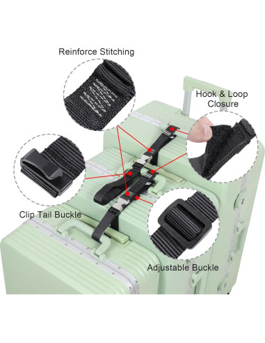 Correas de Equipaje Vividwise Ajustables 86.4-111.8 cm Negro