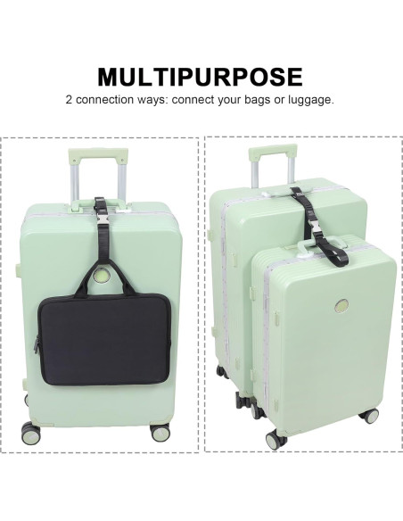 Correas de Equipaje Vividwise Ajustables 86.4-111.8 cm Negro