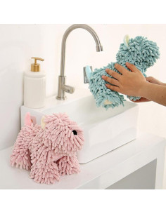 Toalla de Mano Chenille Genérica Cachorro 26x13cm Suave 2
