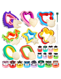 Cortadores de Sándwich LAXIZAR 26 Pcs Multicolor Acero Inoxidable