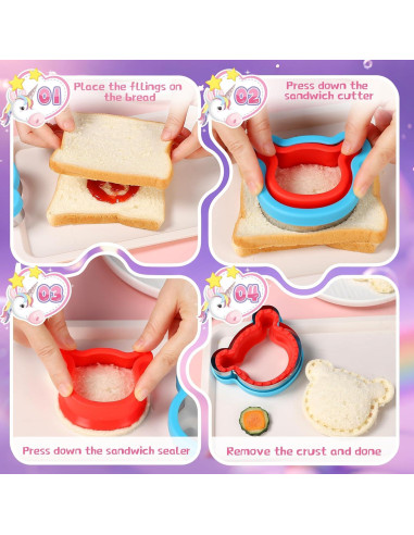 Cortadores de Sándwich LAXIZAR 26 Pcs Multicolor Acero Inoxidable