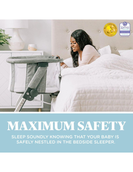 Cuna Lateral Baby Delight Dreamer | Ajuste 6 Alturas | Gris