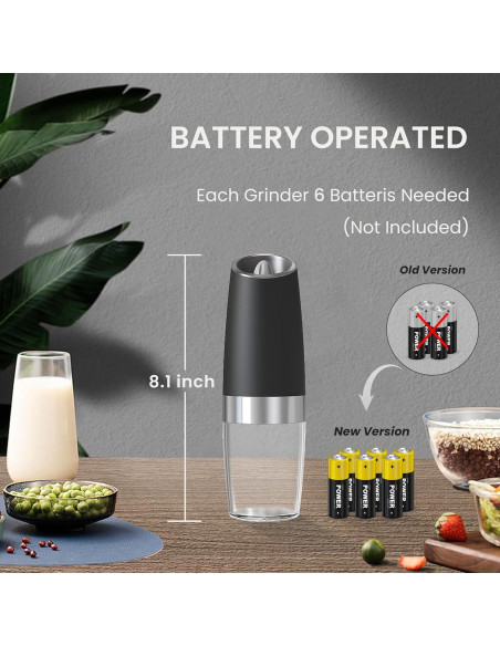 Juego de Molinillos Automáticos de Sal y Pimienta BELRIGO 2 Pcs