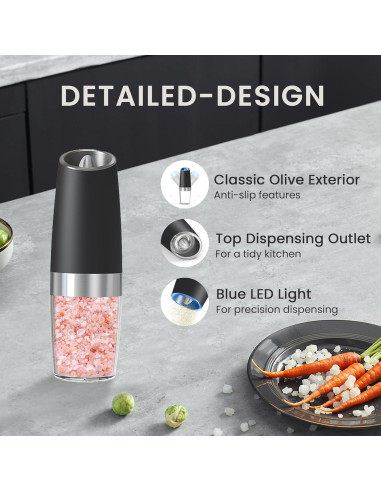 Juego de Molinillos Automáticos de Sal y Pimienta BELRIGO 2 Pcs