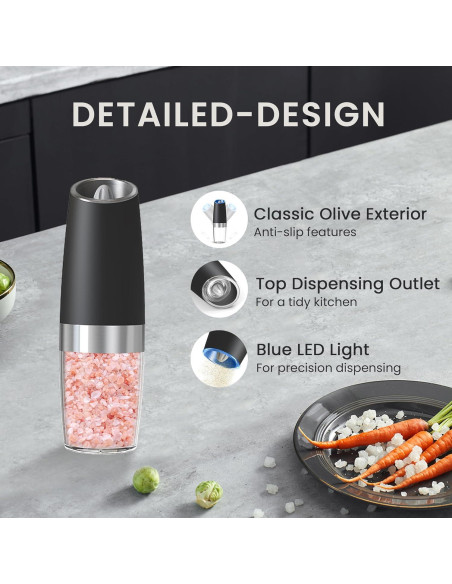 Juego de Molinillos Automáticos de Sal y Pimienta BELRIGO 2 Pcs