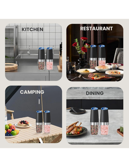 Juego de Molinillos Automáticos de Sal y Pimienta BELRIGO 2 Pcs
