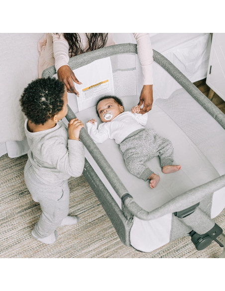 Cuna Lateral Baby Delight Dreamer | Ajuste 6 Alturas | Gris