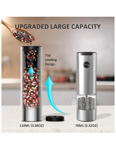 Juego de Molinillos Eléctricos de Sal y Pimienta Zadelar 110g 2