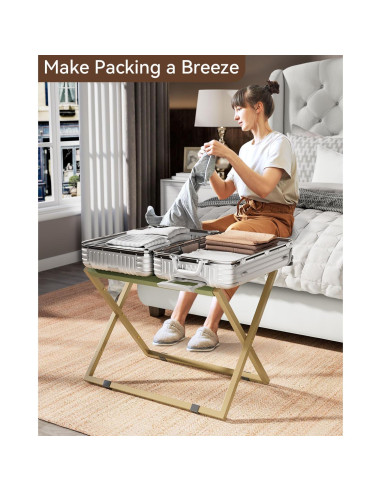 Soporte de Equipaje IBUYKE Plegable Dorado para Maletas