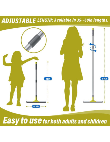 Squeegee de Piso Jetshine 43.18cm con Mango Telescópico