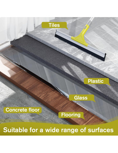 Squeegee de Piso Jetshine 43.18cm con Mango Telescópico