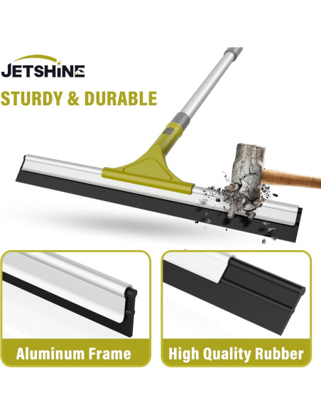 Squeegee de Piso Jetshine 43.18cm con Mango Telescópico