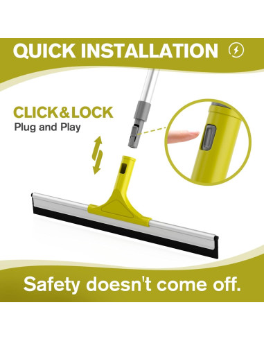 Squeegee de Piso Jetshine 43.18cm con Mango Telescópico