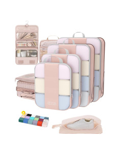 Set de 8 Cubos de Compresión OlarHike para Viaje - Beige