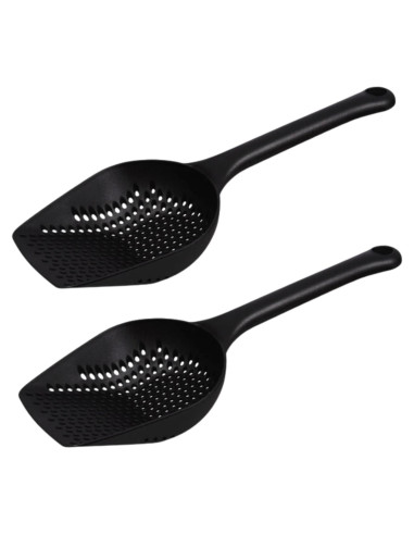 Cuchara de Cocina Perforada Genérica 35.5 cm Negra - Paquete de 2