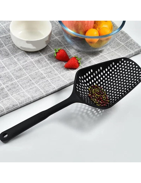 Cuchara de Cocina Perforada Genérica 35.5 cm Negra - Paquete de 2