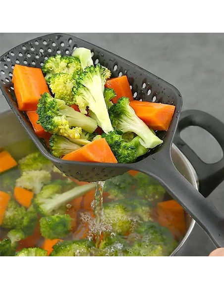 Cuchara de Cocina Perforada Genérica 35.5 cm Negra - Paquete de 2