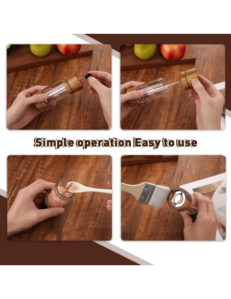 Juego de Molinillos de Sal y Pimienta FUSHUI de Madera 19.8 cm