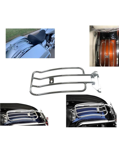 Soporte de Equipaje WLZW Cromo para Motocicleta Harley 1997-2024