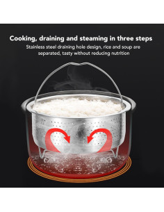 Cesta de Vapor de Acero Inoxidable Fockety 16.5cm con Mango 2