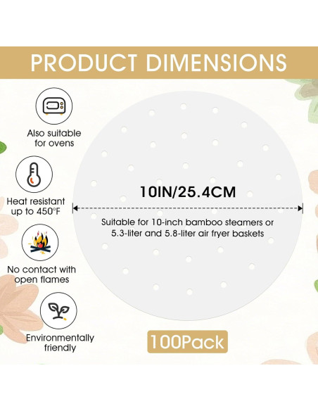 100 Forros de Vapor de Bambú AUUTI 25.4 cm Antiadherentes