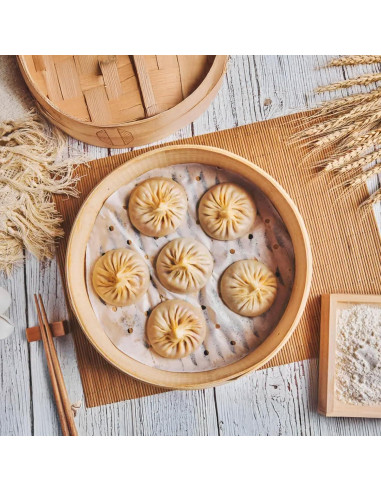 100 Forros de Vapor de Bambú AUUTI 25.4 cm Antiadherentes