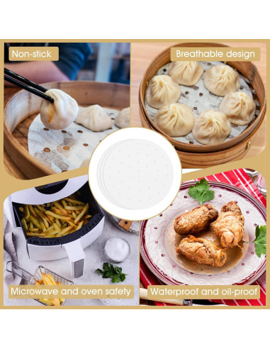 100 Forros de Vapor de Bambú AUUTI 25.4 cm Antiadherentes