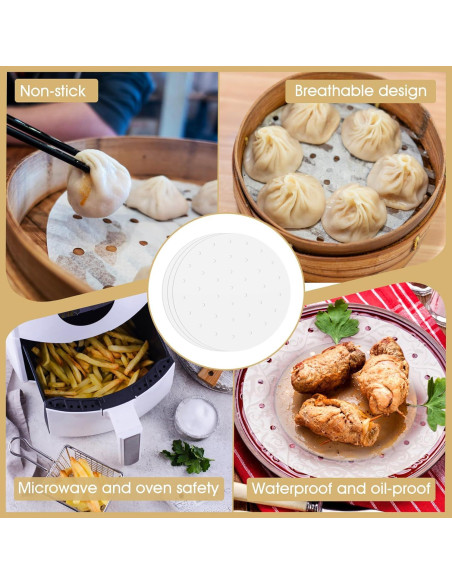 100 Forros de Vapor de Bambú AUUTI 25.4 cm Antiadherentes