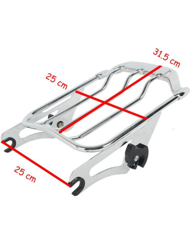 Soporte de Equipaje Desmontable XFMT Cromado para Harley Touring 2009-2024