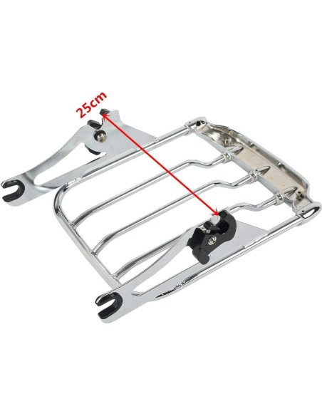 Soporte de Equipaje Desmontable XFMT Cromado para Harley Touring 2009-2024