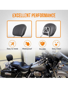 Respaldo Sissy Bar Ajustable Oumurs para Harley Touring 1997-2008 2
