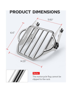 Soporte de Equipaje Desmontable Benlari Cromo para Harley 2009-2024 2