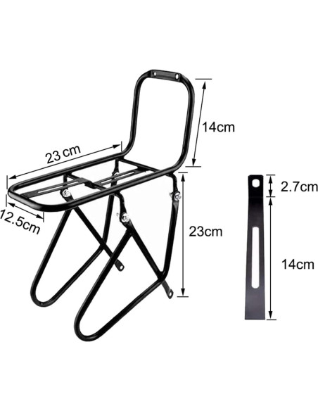 Portaequipajes Frontal de Bicicleta INLETTER 15kg Negro