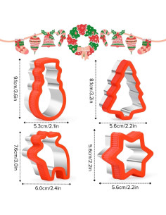 Juego de Cortadores de Galletas de Navidad Orapink 4 Pcs 2