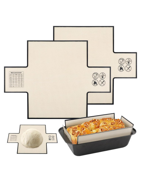 Forro de Silicona para Pan Cabipeove 2 Pcs Antiadherente 35.56x25.4 cm