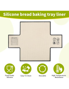 Forro de Silicona para Pan Cabipeove 2 Pcs Antiadherente 35.56x25.4 cm 2