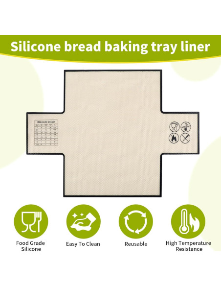 Forro de Silicona para Pan Cabipeove 2 Pcs Antiadherente 35.56x25.4 cm