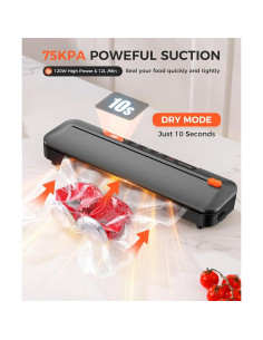 Sellador al vacío LKKNC 75Kpa con temporizador digital 6 en 1 2