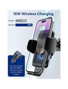 Cargador Inalámbrico para Auto ZeeHoo 15W con Soporte Ajustable 2