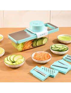 Rebanador Mandolina Chfcokmss FS-6&1 Verde, Acero Inoxidable 2