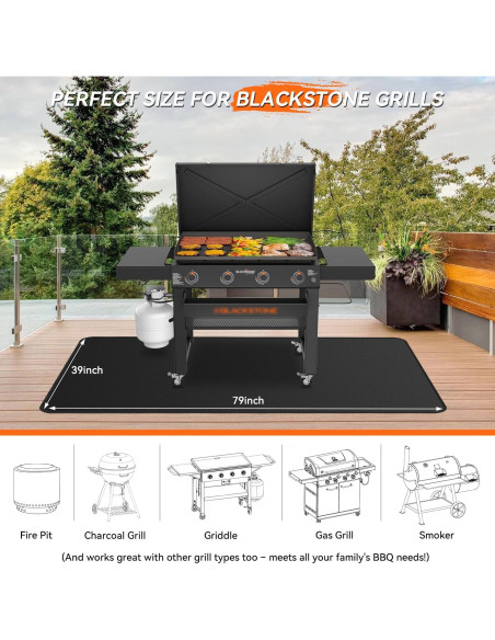 Tapete Protector para Parrilla Rumlick 200x100 cm a Prueba de Fuego