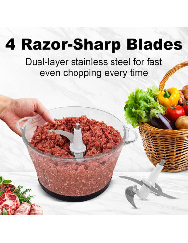 Picador de Verduras Eléctrico INDCAN 2L con Cuchillas de Acero