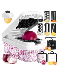 Cortador de Verduras Yusshn 12 en 1 con 7 Cuchillas y Contenedor