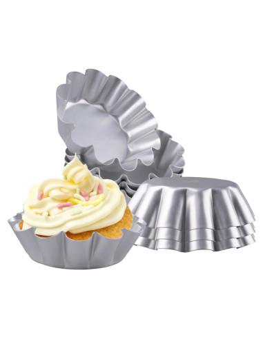 8 Moldes Mini de Tartas Antiadherentes Velicber 12 cm Aluminio