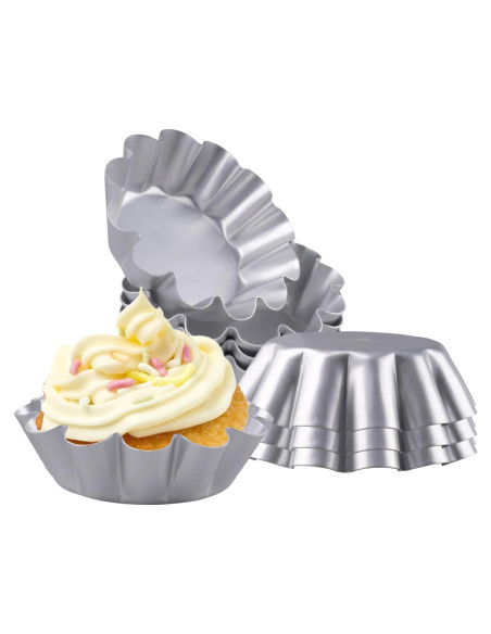8 Moldes Mini de Tartas Antiadherentes Velicber 12 cm Aluminio