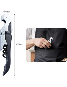 Juego de 4 Sacacorchos Flezoo de Acero Inoxidable 3 en 1 2