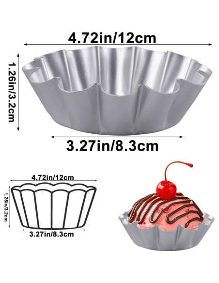8 Moldes Mini de Tartas Antiadherentes Velicber 12 cm Aluminio
