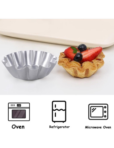 8 Moldes Mini de Tartas Antiadherentes Velicber 12 cm Aluminio