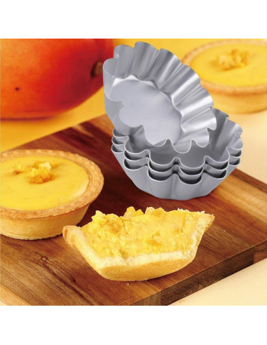 8 Moldes Mini de Tartas Antiadherentes Velicber 12 cm Aluminio
