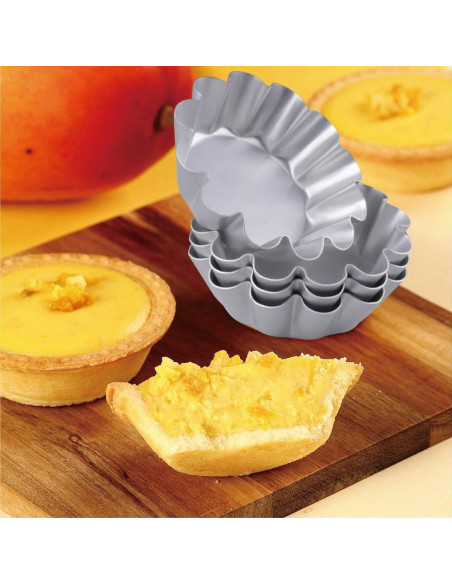 8 Moldes Mini de Tartas Antiadherentes Velicber 12 cm Aluminio